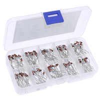 200 pièces 1W Zener verre régulateur de tension Diode Kit 10 Types insertion directe 3.3V ~ 7.5V mixte 1N47 série pour LED