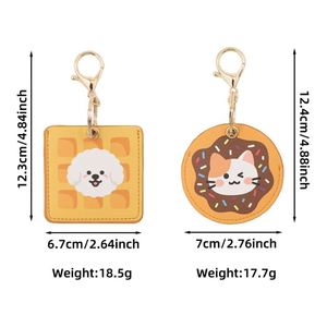 ปลอกใส่บัตรกุญแจหนัง PU ลายการ์ตูนน่ารัก พวงกุญแจใส่บัตรประจำตัว ปลอกใส่บัตรสำหรับใช้ในชีวิตประจำวัน - Product Image 3