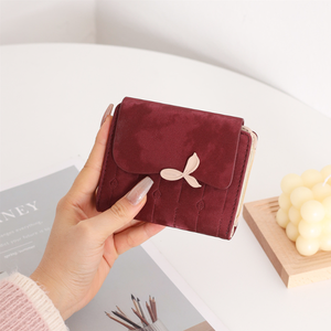 Korean Version Short Style Instagram Minimalist <b>Bow</b> Pattern Student Friendly Multiple Card Slots Large Capacity Pu Leather - Product Image 6