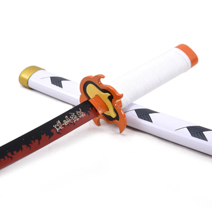 Espada de Juguete de Cosplay de Anime de <span class=keywords><strong>Demon</strong></span> <span class=keywords><strong>Slayer</strong></span>, Rengoku Kyoujurou, Mini Espada de 17 Pulgadas de Minghu - Product Image 1