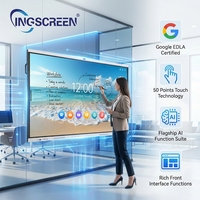 INGSCREEN Tableau blanc interactif Google EDLA alimenté par l'IA avec encadrement automatique et caméra de suivi vocal pour salles de formation d'entreprise