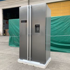 Réfrigérateur distributeur d'<span class=keywords><strong>eau</strong></span> grande capacité style français, double porte, poignée en acier inoxydable, compresseur électrique pour usage domestique - Product Image 3