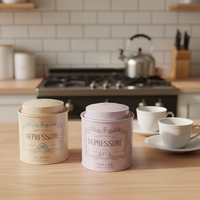Boîte hermétique en fer blanc personnalisée avec impression CMJN, de qualité alimentaire, réutilisable, pour thé en vrac et café, avec double couvercle