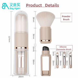 pinceaux de maquillage en bois, 40 pièces, brosses écologiques vegan, manche en bois, en bambou, accessoire de maquillage - Product Image 5