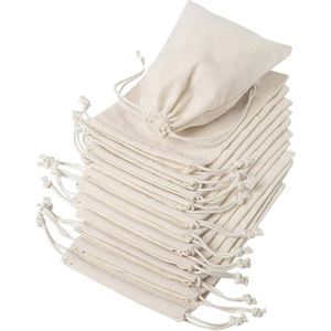 Sac à cordon en toile de coton biologique blanc personnalisé en gros, grand sac à linge en toile avec cordon de serrage - Product Image 1