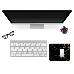 Mouse Pad Manufacturer High Quality Custom Print Black Gold Marble Rubber Base <b>Mousepad</b> Small Gaming <b>Mousepad</b> for Office Desk - Product Image 2