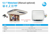 12.1 pouces véhicule motorisé rabattable moniteur lecteur DVD Bus moniteur voiture plafond toit montage moniteur