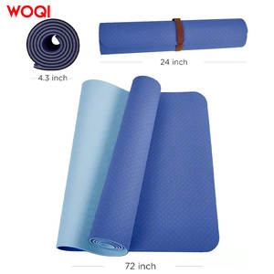 Tapis de yoga Woqi 3 mm d'épaisseur, EVA antidérapant, pliable, rectangulaire, bleu marine, pour fitness et massage - Product Image 3