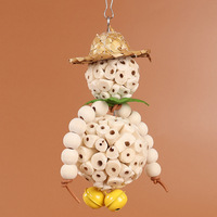 Auto-divertissement perroquet jouet à mâcher boule de rotin balançoire accessoire de cage à oiseaux pour le meulage des dents et les fournitures de bec
