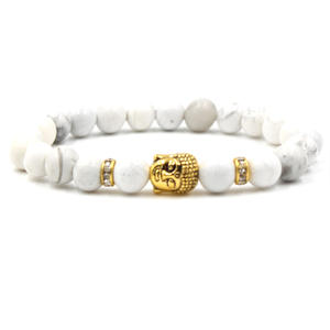 Charm Hip Hop Unisex vulcanico Bead Rock testa di <span class=keywords><strong>leone</strong></span> braccialetti di cristallo <span class=keywords><strong>argento</strong></span>/oro placcato curativo pietra naturale regalo - Product Image 3