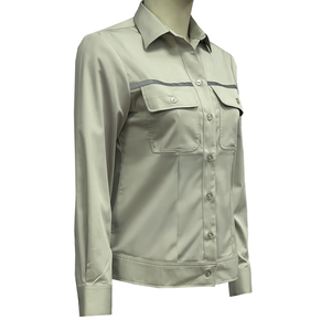 Veste de sécurité réfléchissante pour femme Uniforme de travail à manches longues pour bureau Construction industrielle Mélange de polyester-modal tissé - Product Image 3