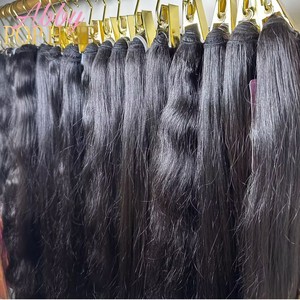 Nguyên Ấn Độ tóc lớp biểu bì phù hợp tóc con người tự nhiên thẳng phần mở rộng Tóc Lượn sóng xoăn Nguyên Việt bó - Product Image 1