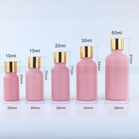 Flacons compte-gouttes en verre rose de 10 ml, 15 ml, 20 ml, 30 ml, 50 ml, résistants aux UV, pour huiles essentielles et aromathérapie