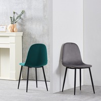 Chaise de salle à manger en velours de style européen moderne avec pieds en métal noir pour la maison, les hôtels, les restaurants, les bureaux