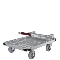 Chariot à main avec frein, roulettes, poignée pliable, poignée antidérapante, chariot à plateforme robuste, chariot à plateforme à 4 roues