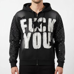 Muestras Gratis de Ropa Personalizada, Sudaderas con Capucha de Estilo Urbano, Bordados Desgastados, Parches, Talla Grande, Efecto Deslavado al Sol, Lavado Ácido, Vintage, con Cierre - Product Image 3