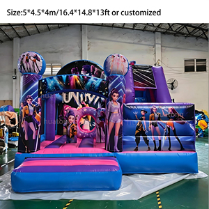 Château gonflable commercial K-POP Demon Theme violet pour enfants avec toboggan, idéal pour la location - Product Image 2