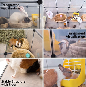 Enclos pour animaux de compagnie en plastique durable et portable, cage à lapins d'extérieur avec enclos, enclos pour chien, clôture pour animaux de compagnie - Product Image 2