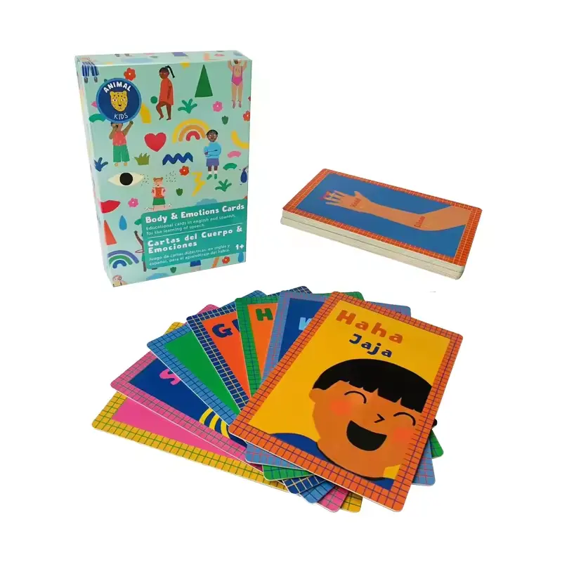 Wholesales Custom Printing Card Game Playing Body Emotion Cards Education Flash Cards For Kid