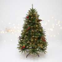Arbre de Noël Artificiel Décoratif Réaliste en PE/PVC Vert de Haute Qualité, Prix d'Usine, Vente en Gros, 2ft à 10ft, avec Lumières LED Intégrées