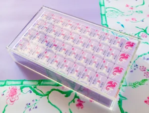 Jeu de Mahjong Américain Personnalisé <span class=keywords><strong>en</strong></span> Gros, 160 Tuiles, Motif Dessin Animé <span class=keywords><strong>Paris</strong></span> Violet, Sur Mesure pour Jeu Familial, Tuiles de Mahjong de Plage - Product Image 2