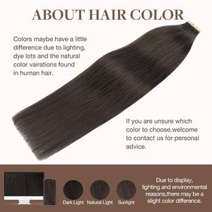 Extensiones de Cabello Adhesivas de Cabello Humano 2A Marrón <span class=keywords><strong>Claro</strong></span> 18 Pulgadas 50g 20 Piezas Trama de Piel Remy Puntas Gruesas Liso Sedoso China - Product Image 5