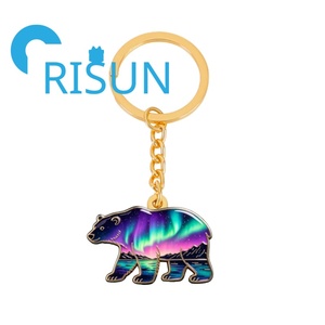 Llavero Metálico Personalizado con Holograma de Aurora Boreal, Recuerdo de Viaje de <span class=keywords><strong>Alaska</strong></span>, Islandia y Finlandia - Product Image 3