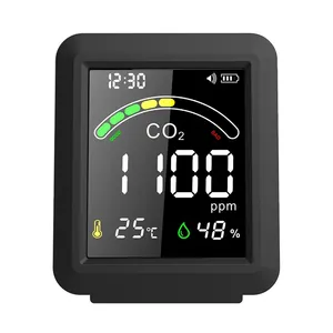 SDA-1黑色专业气体分析仪CO2仪表监控空气检测器二氧化碳检测器，带时间显示/ppm报警