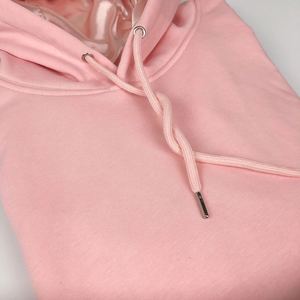 Phụ Nữ Cao Đường Phố Satin Lót Cắt Áo Lông Cừu Vải 80 Cotton 20 Polyester Lụa Lót Hoodies - Product Image 2