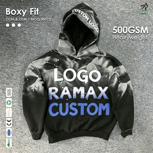 Sweat à capuche ample personnalisé RAMAX imprimé par sublimation pour homme, en coton épais 500 GSM, idéal pour l'automne - Product Image 1