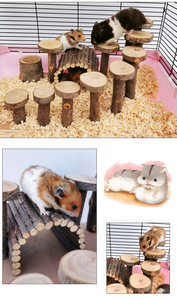 Suministros para hámster, vallas de madera de manzana, escaleras, columpios, juguetes de ramas, plataformas de madera, plataformas de dentición, combinaciones de paisajismo - Product Image 6