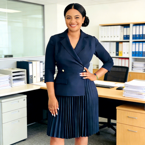 Eleganti Abiti da Donna con Colletto a Risvolto, Plissettati, Modesti per Chiesa e Ufficio, Abbigliamento da Lavoro Femminile Africano Slim, Novità Autunnale - Product Image 1