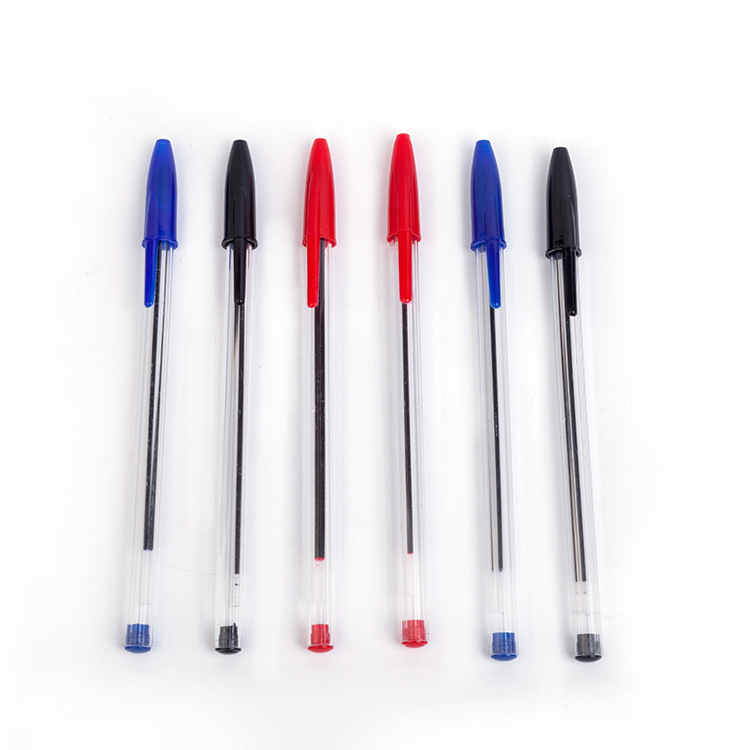 Plastic Eenvoudige Stok Balpen Met Clear Ball Pen