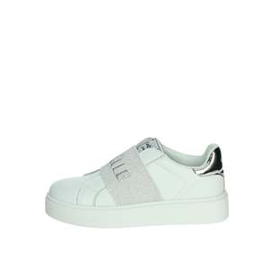 Baskets compensées blanches et argentées à enfiler pour filles Gaelle Paris, taille 33 - Product Image 1