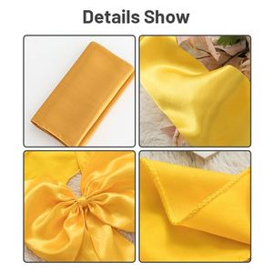 2026 <b>Blush</b> Pink Chair Sashes Exquisite Gold Tie Back Spandex Bow Sashes for Wedding Chair - Product Image 5