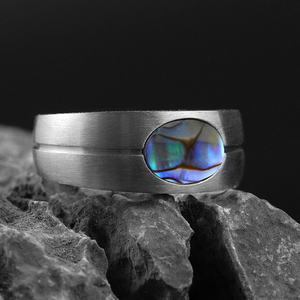 Anillo de Compromiso y Boda al por Mayor, Personalizado, Nuevo, Regalo, Concha de Abulón, Acero Inoxidable, Joyería para Mujer, Anillos de Aniversario, Anillo para Dama - Product Image 4