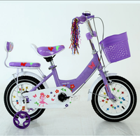 Vélos pour filles Frozen de 12/16 pouces pour les 3 ans et plus, à une vitesse, avec roues d'apprentissage amovibles, fourche en acier