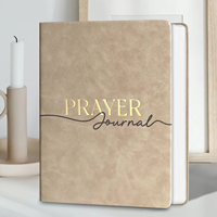 Carnet de Prières en Cuir Relié à Fil Cousu de 6,2*8,5 Pouces, Planificateur Quotidien de 180 Jours, Carnet Dévotionnel Personnalisé avec Logo et Design Sur Mesure