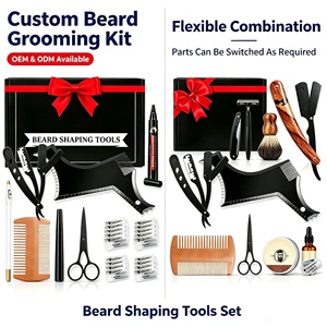 Kits de <span class=keywords><strong>barbe</strong></span> pour hommes sous marque privée, Outils de coiffage de la <span class=keywords><strong>barbe</strong></span>, 10 lames à double tranchant, Crayon à <span class=keywords><strong>barbe</strong></span>, Peigne à <span class=keywords><strong>barbe</strong></span> et Ciseaux en acier inoxydable - Product Image 2