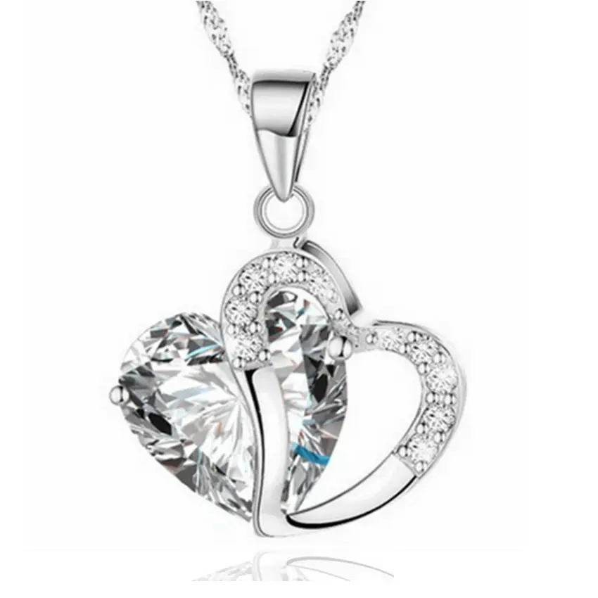 Bestselling Love Pendant Best Friend Gift For Women Multi-colored Crystal Heart Necklace