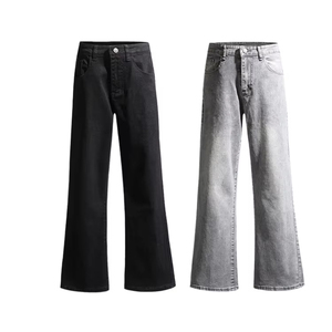 Venta directa de fábrica Hip Hop Streetwear Flare Jeans Pantalones Boyfriend Vintage Casual <span class=keywords><strong>Skinny</strong></span> Mens <span class=keywords><strong>Denim</strong></span> para hombres Negro Mid - Product Image 1