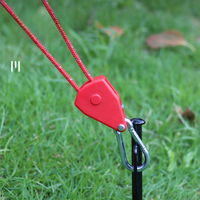 Offre Spéciale poulie à cliquet réglable Guy ligne tendeur arrimage 4mm longueur 4M Camping corde cordon tente Guide corde avec boucle