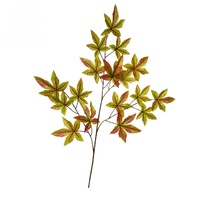 Vente en gros usine – Feuilles d'érable artificielles aux couleurs d'automne, branches d'érable vertes canadiennes, accessoires pour plantes artificielles, matière première