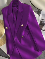 Blazer Wanita Musim Semi Gugur Gaya Korea Longgar Model Kampus Fashionable Elegan