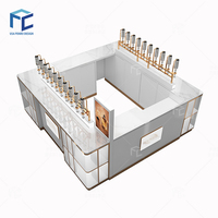 PENBO Fashion Shopping Mall Lampu LED Tahan Air Dispenser Parfum Meja Bar Kustom Putih Mdf Ramah Lingkungan Tahan Lama