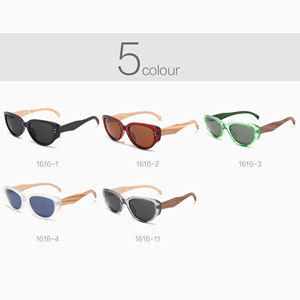 CONCHEN Lunettes de soleil en bois à la mode 3 + 2 avec charnière à ressort TAC Lunettes de soleil unisexes pour temple en bois polarisées - Product Image 4