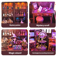 Magic Shop-Casse-tête en bois 3D pour maisons de poupées, certifié CE, recoin de livre d'architecture miniature écologique