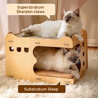 Jouets pour chats, grattoir pour chat en carton à double couche, résistant à l'usure, sans éclats, maison à gratter pour chat