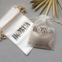 Pochette en PVC givré imperméable avec cordon de serrage, personnalisable avec logo, pour emballage en plastique, vente en gros