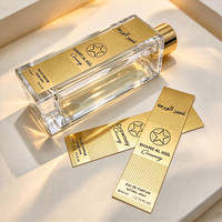 Étiquette de parfum en métal avec logo personnalisé, plaque signalétique en métal texturé or pour la décoration de flacons cosmétiques et de parfums